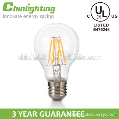 CE ROHS E27 Edison A60 230V Dimmable filament led bulb 2700K 2200K